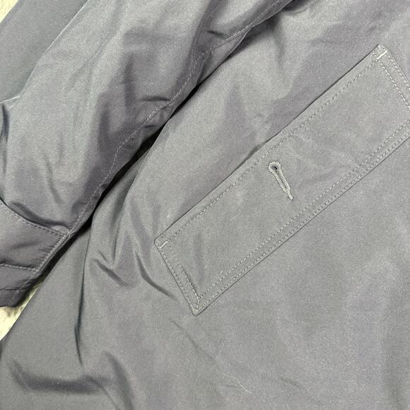 Polo Ralph Lauren Trench Coat Mens L Navy Blue Long Overcoat Full Zip Insulated - Picture 4 of 14